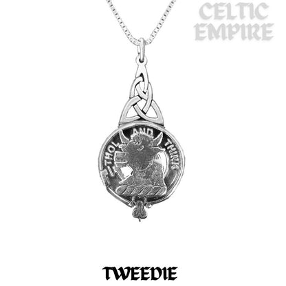 Tweedie Family Clan Crest Interlace Drop Pendant