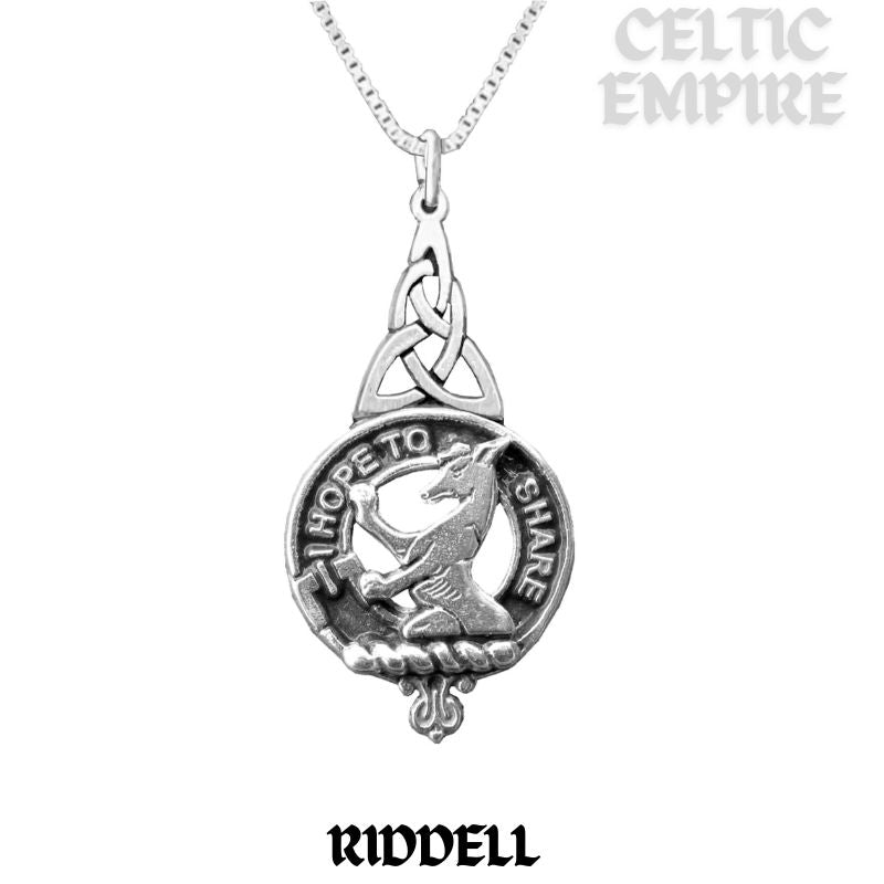 Riddell Family Clan Crest Interlace Drop Pendant
