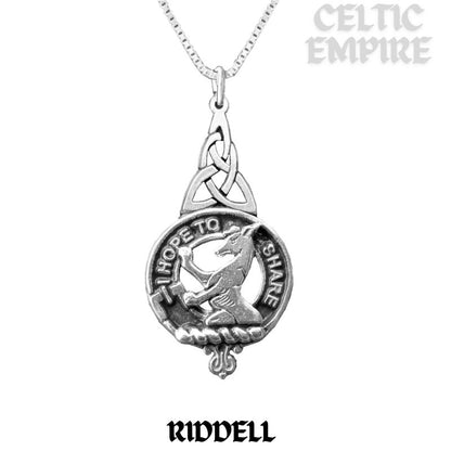 Riddell Family Clan Crest Interlace Drop Pendant
