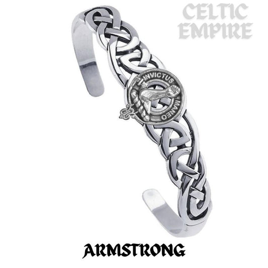 Armstrong Family Clan Crest Celtic Cuff Bracelet