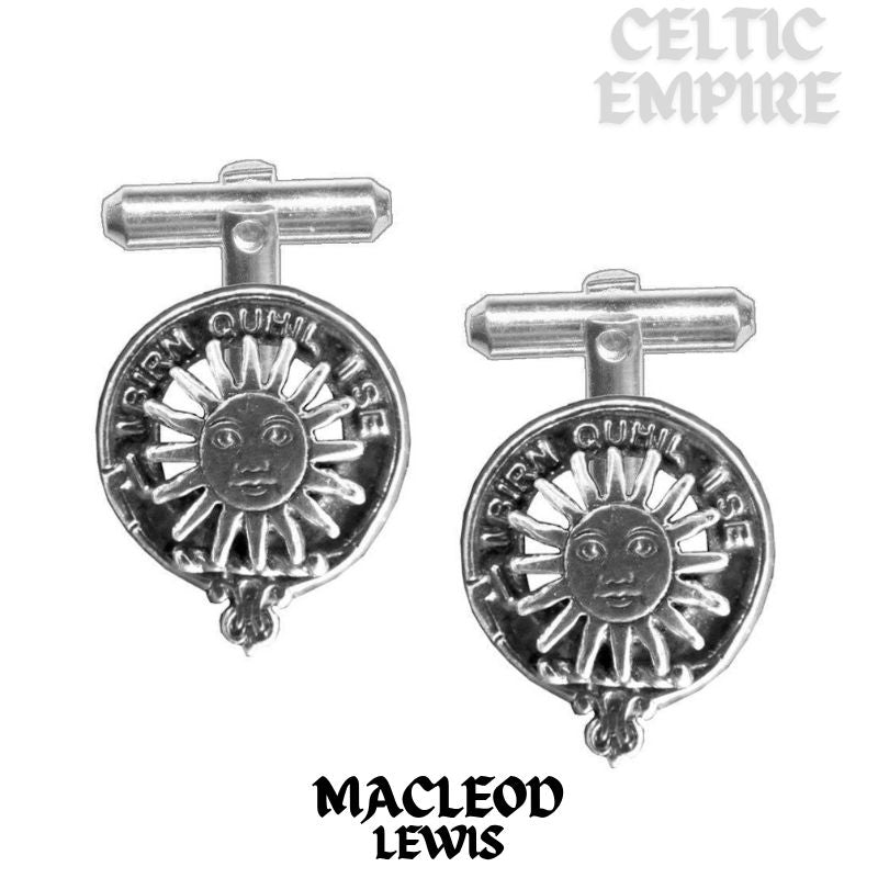 MacLeod (Lewis) Family Clan Crest Scottish Cufflinks; Pewter, Sterling Silver and Karat Gold