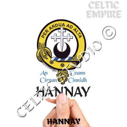 Hannay Family Clan Crest Decal | Custom Scottish Heritage Car & Laptop Stickers