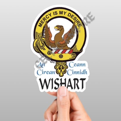 Wishart Family Clan Crest Decal | Custom Scottish Heritage Car & Laptop Stickers
