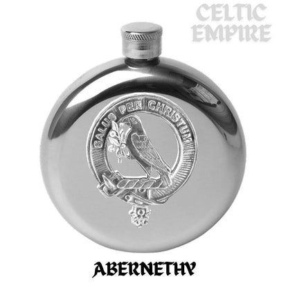 Abernethy Round Family Clan Crest Scottish Badge Flask 5oz