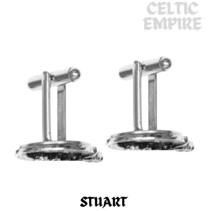 Stuart Family Clan Crest Scottish Cufflinks; Pewter, Sterling Silver and Karat Gold