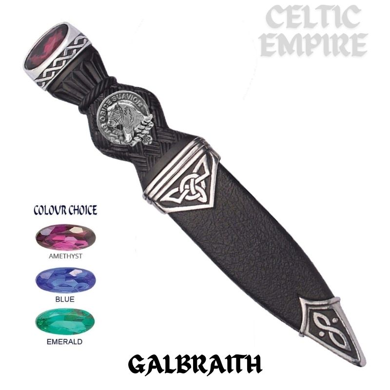 Galbraith Interlace Family Clan Crest Sgian Dubh, Scottish Knife