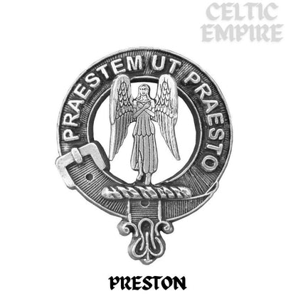 Preston Family Clan Crest Interlace Kilt Belt Buckle