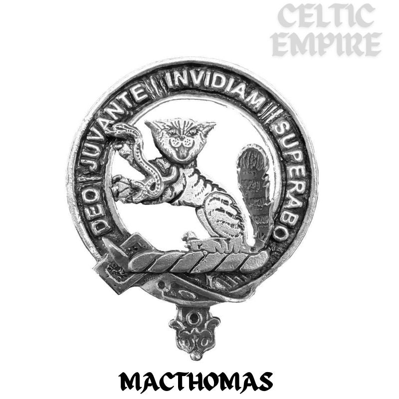 MacThomas 8oz Family Clan Crest Scottish Badge Stainless Steel Flask