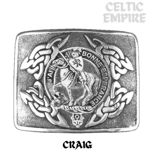 Craig Family Clan Crest Interlace Kilt Belt Buckle