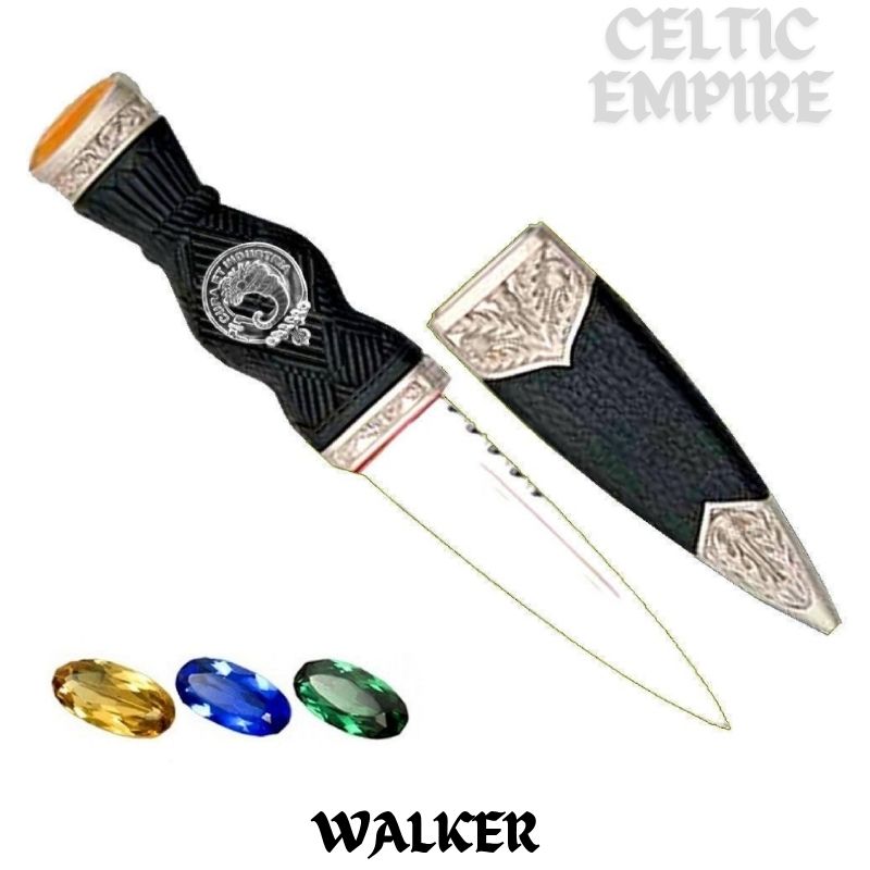 Walker Family Clan Crest Sgian Dubh, Scottish Knife