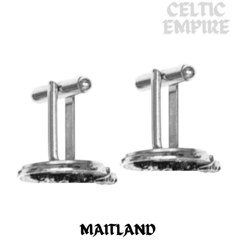 Maitland Family Clan Crest Scottish Cufflinks; Pewter, Sterling Silver and Karat Gold