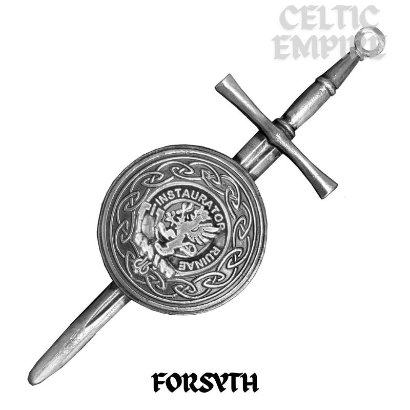 Forsyth Scottish Family Clan Dirk Shield Kilt Pin