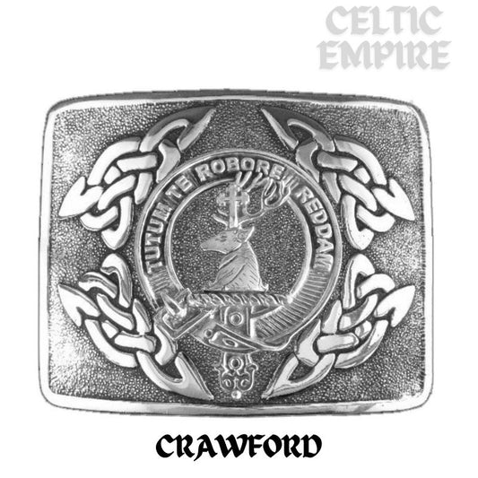 Crawford Family Clan Crest Interlace Kilt Belt Buckle