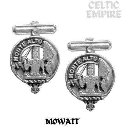 Mowatt Family Clan Crest Scottish Cufflinks; Pewter, Sterling Silver and Karat Gold