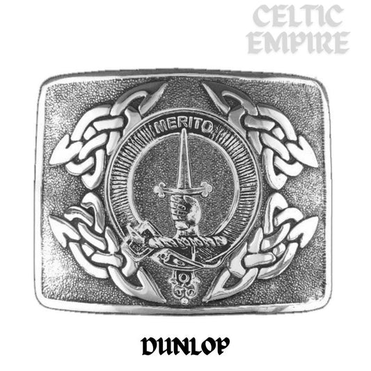 Dunlop Family Clan Crest Interlace Kilt Belt Buckle
