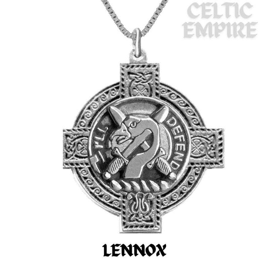 Lennox Family Clan Crest Celtic Cross Pendant Scottish