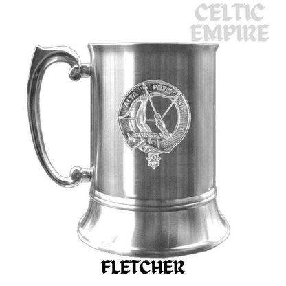 Fletcher Scottish Family Clan Crest Badge Tankard