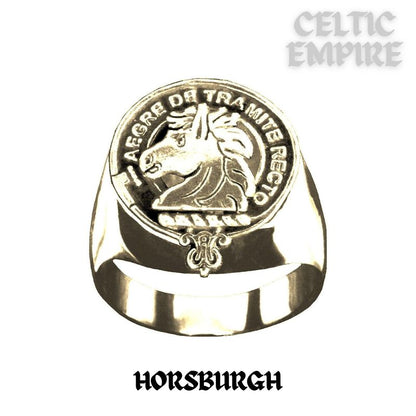 Horsburgh Scottish Family Clan Crest Ring Sterling Silver and Karat Gold