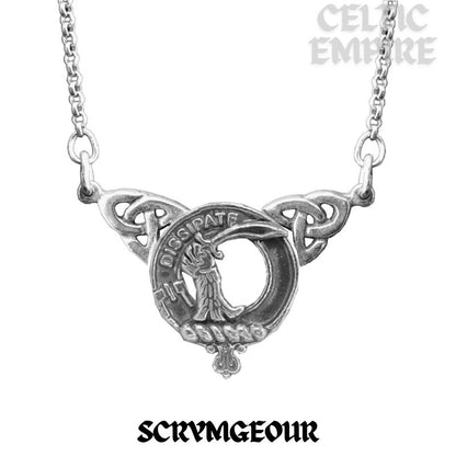 Scrymgeour Family Clan Crest Double Drop Pendant