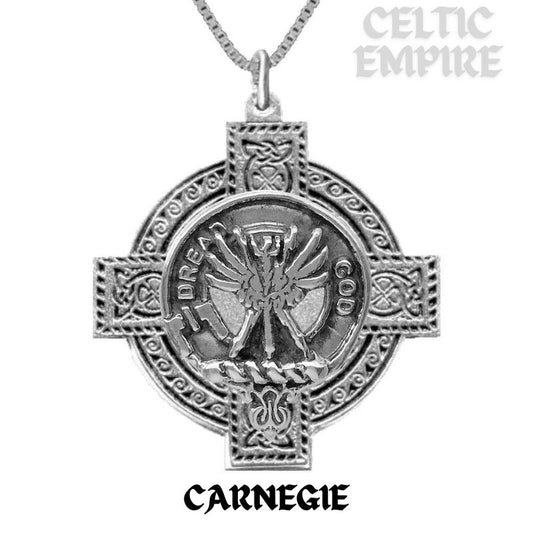 Carnegie Family Clan Crest Celtic Cross Pendant Scottish