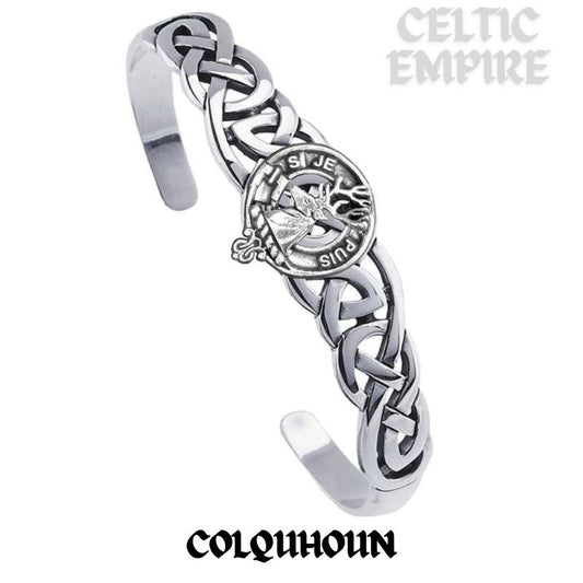 Colquhoun Family Clan Crest Celtic Cuff Bracelet