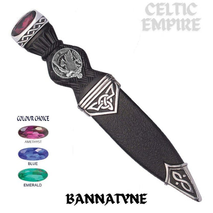 Bannatyne Interlace Family Clan Crest Sgian Dubh, Scottish Knife