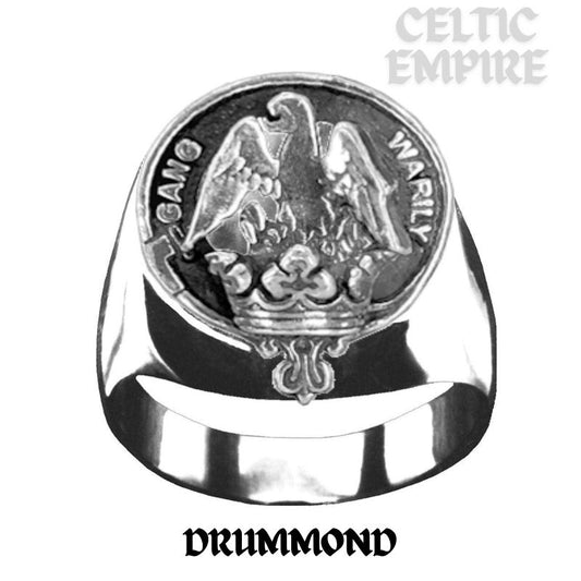 Drummond Scottish Family Clan Crest Ring  ~  Sterling Silver and Karat Gold