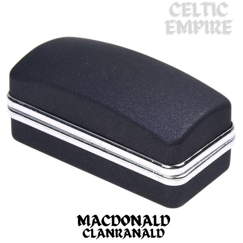 MacDonald (Family Clanranald) Family Clan Crest Scottish Cufflinks; Pewter, Sterling Silver and Karat Gold