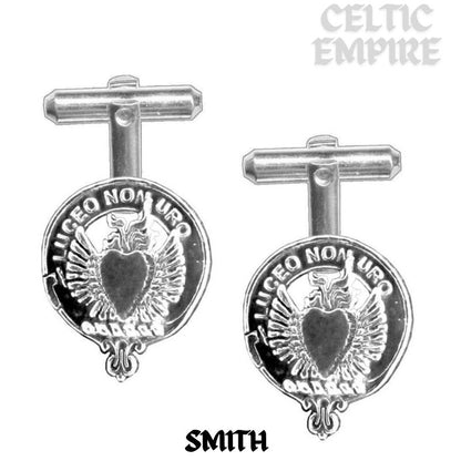 Smith Family Clan Crest Scottish Cufflinks; Pewter, Sterling Silver and Karat Gold