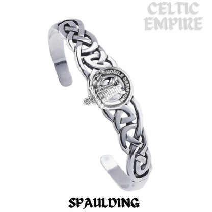 Spaulding Family Clan Crest Celtic Cuff Bracelet
