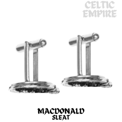 MacDonald (Sleat) Family Clan Crest Scottish Cufflinks; Pewter, Sterling Silver and Karat Gold