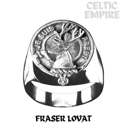 Fraser Lovat Scottish Family Clan Crest Ring ~  Sterling Silver and Karat Gold