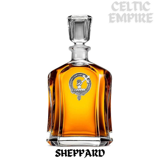 Sheppard Family Clan Crest Badge Whiskey Decanter