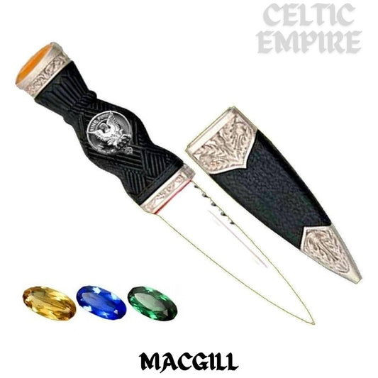 MacGill Family Clan Crest Sgian Dubh, Scottish Knife