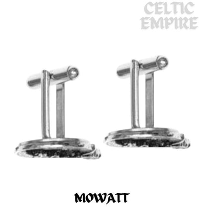 Mowatt Family Clan Crest Scottish Cufflinks; Pewter, Sterling Silver and Karat Gold