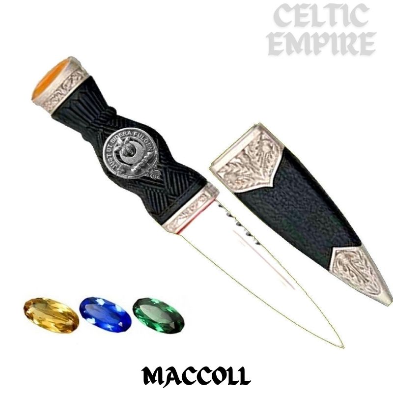 MacColl Family Clan Crest Sgian Dubh, Scottish Knife