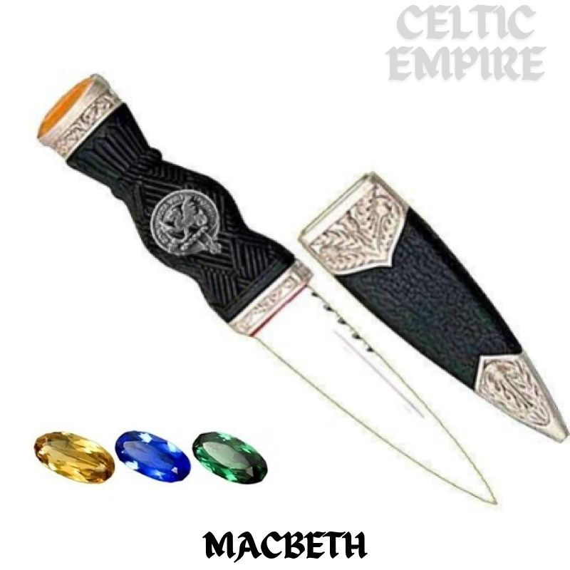 MacBeth Family Clan Crest Sgian Dubh, Scottish Knife