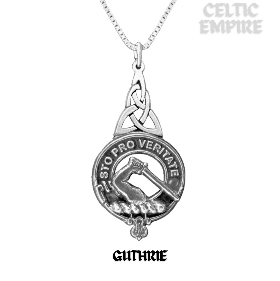 Guthrie Family Clan Crest Interlace Drop Pendant