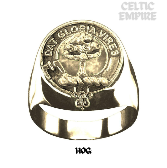 Hog Scottish Family Clan Crest Ring Sterling Silver and Karat Gold