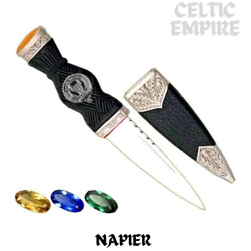 Napier Family Clan Crest Sgian Dubh, Scottish Knife