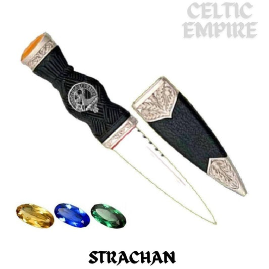 Strachan Family Clan Crest Sgian Dubh, Scottish Knife
