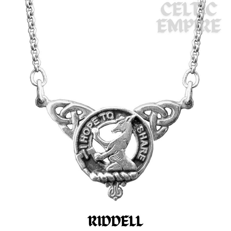 Riddell Family Clan Crest Double Drop Pendant