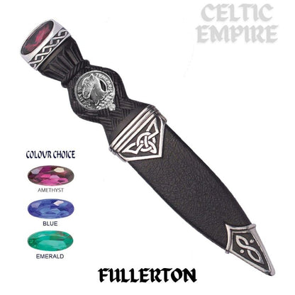 Fullerton Interlace Family Clan Crest Sgian Dubh, Scottish Knife