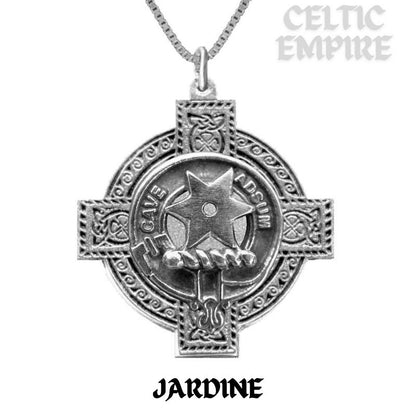 Jardine Family Clan Crest Celtic Cross Pendant Scottish