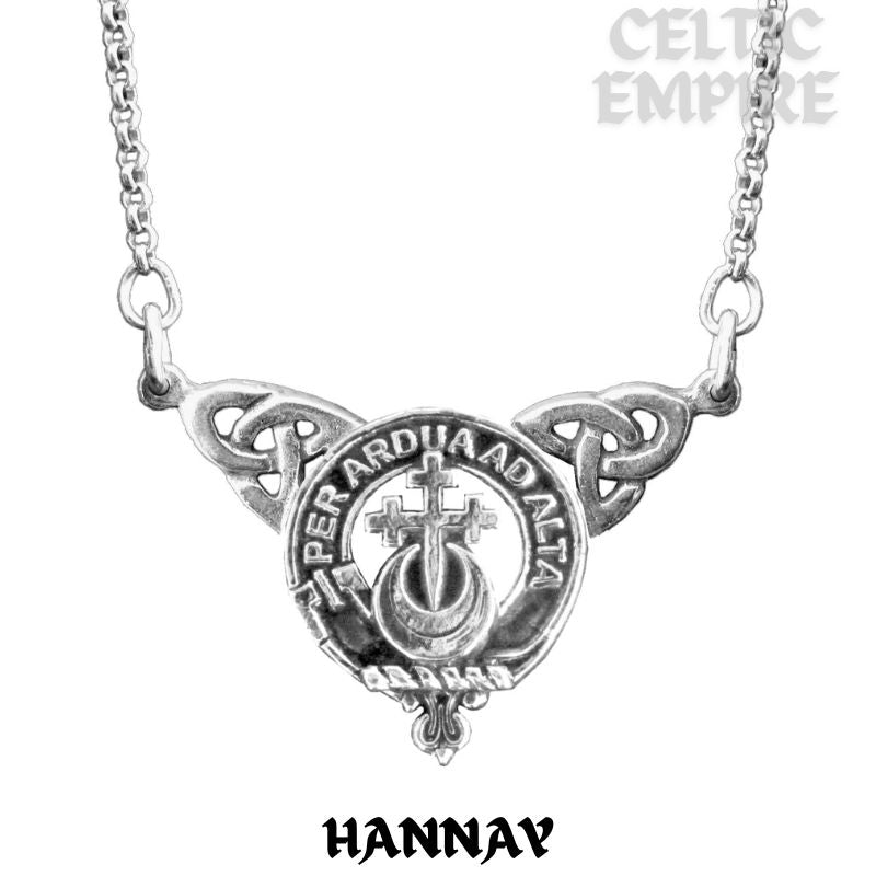 Hannay Family Clan Crest Double Drop Pendant
