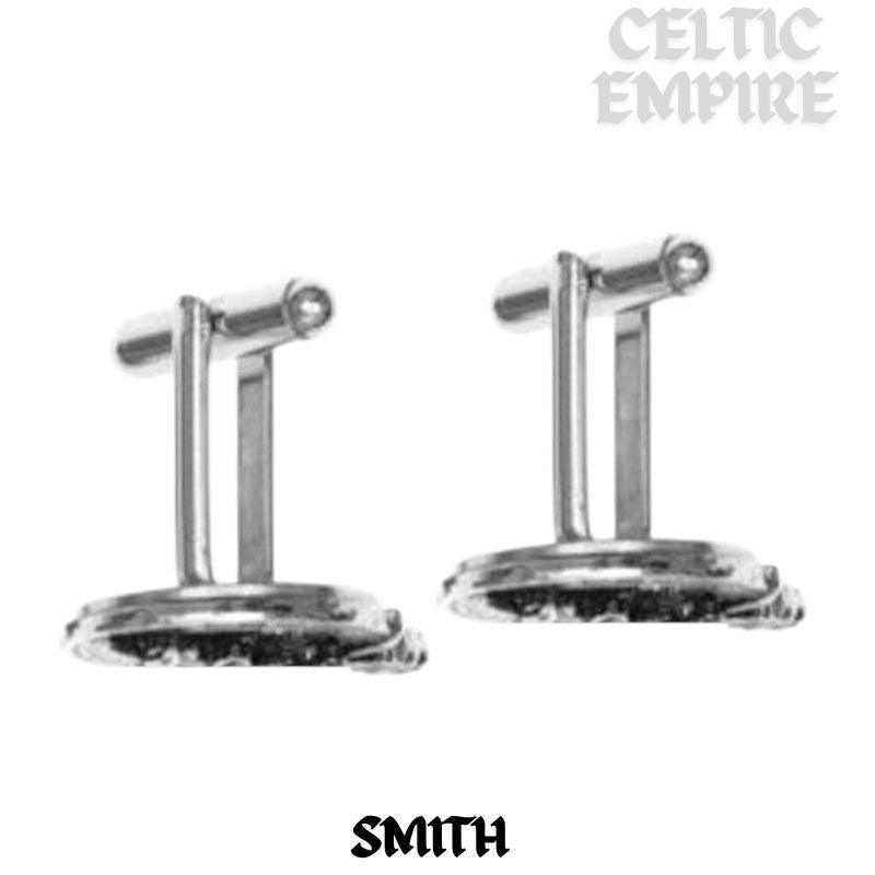 Smith Family Clan Crest Scottish Cufflinks; Pewter, Sterling Silver and Karat Gold