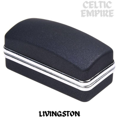 Livingston Family Clan Crest Scottish Cufflinks; Pewter, Sterling Silver and Karat Gold