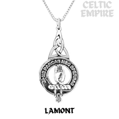 Lamont Family Clan Crest Interlace Drop Pendant