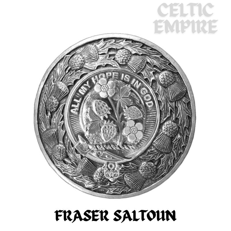 Fraser  Saltoun Family Clan Badge Scottish Plaid Brooch