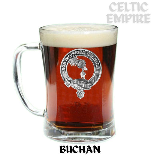 Buchan Family Clan Crest Badge Glass Beer Mug